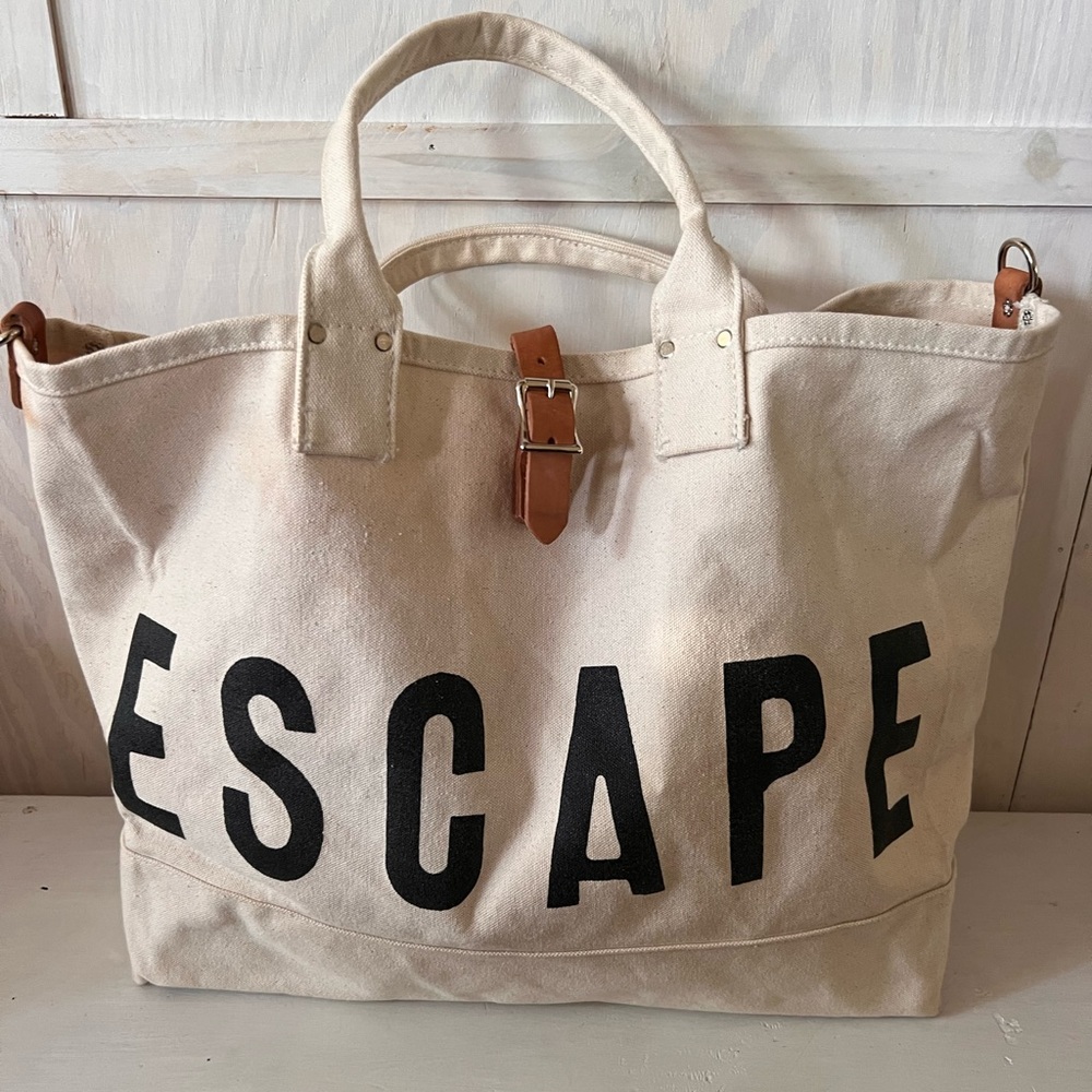 Forest bound Escape canvas and leather tote